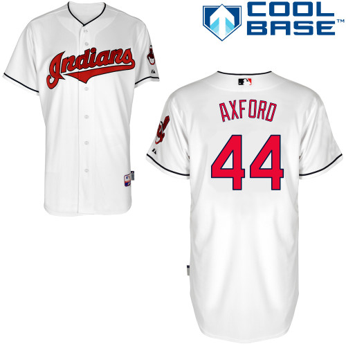 John Axford #44 MLB Jersey-Cleveland Indians Men's Authentic Home White Cool Base Baseball Jersey